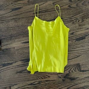 Vince silk yellow spaghetti strap top